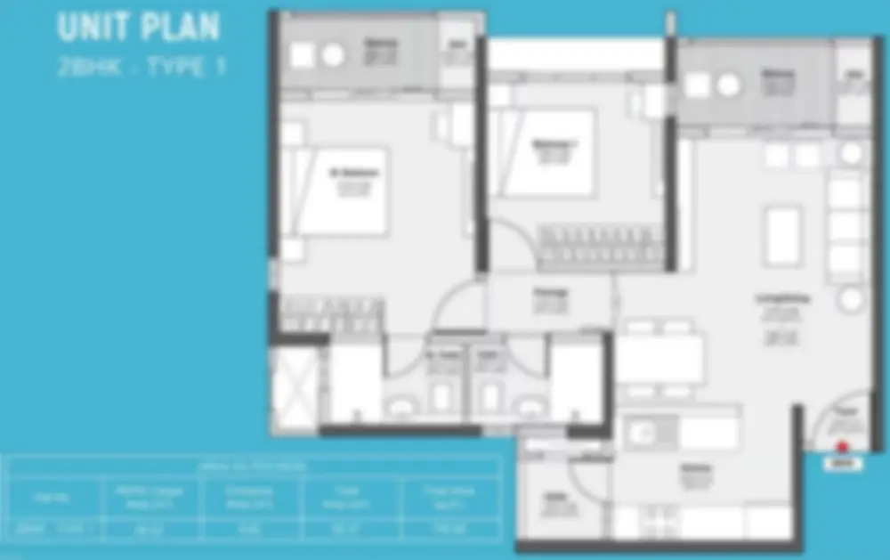 2 BHK Floor Plan